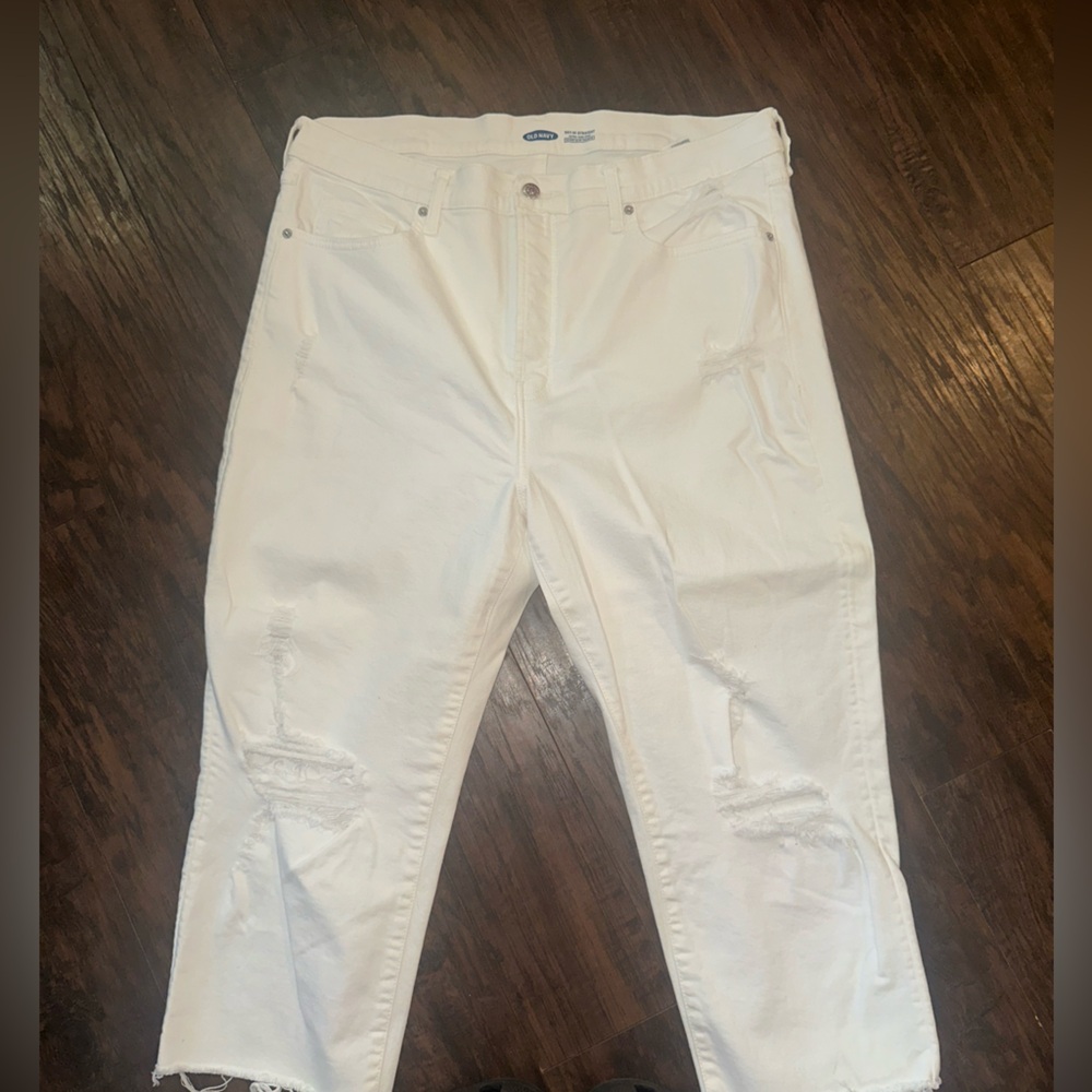 Old Navy White High-Rise Jeans